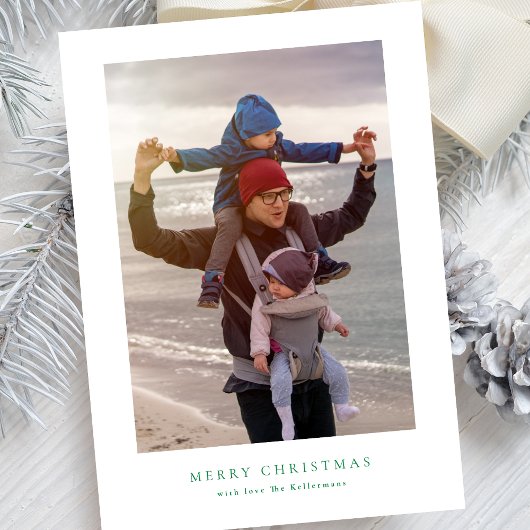 Moderne fotocollage groen vrolijk kerstfeest geluk feestdagenkaart