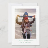 Moderne fotocollage groen vrolijk kerstfeest geluk feestdagenkaart (Voorkant)