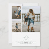 Moderne fotocollage groen vrolijk kerstfeest geluk feestdagenkaart (Achterkant)