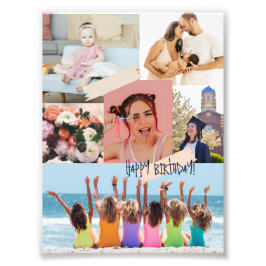 Moderne fotocollage Happy birthday Schattige Foto Afdruk