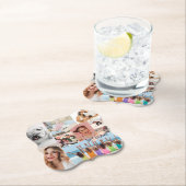 Moderne fotocollage Happy birthday Schattige Kartonnen Onderzetters (Insitu)