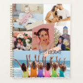 Moderne fotocollage Happy birthday Schattige Planner (Voorkant)