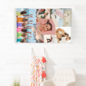 Moderne fotocollage Happy birthday Schattige Spandoek (Insitu)