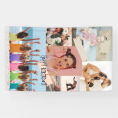 Moderne fotocollage Happy birthday Schattige Spandoek (Horizontaal)