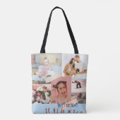 Moderne fotocollage Happy birthday Schattige Tote Bag (Achterkant)