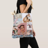 Moderne fotocollage Happy birthday Schattige Tote Bag (Dichtbij)