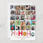 Moderne fotocollage Ho Ho Ho Christmas Kaart (Voorkant)