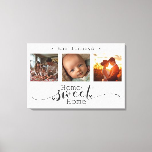 Moderne Fotocollage Home Sweet Home Canvas Afdruk (Voorkant)