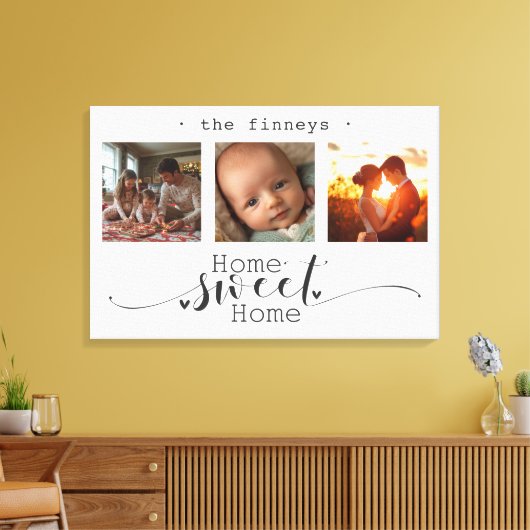 Moderne Fotocollage Home Sweet Home Canvas Afdruk (Insitu (Woonkamer))