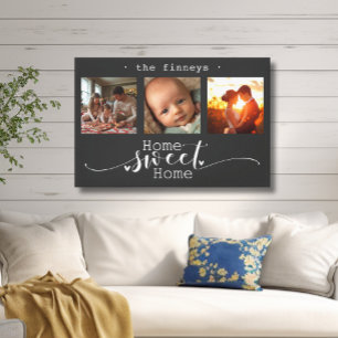Moderne Fotocollage Home Sweet Home Canvas Afdruk