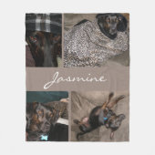 Moderne Fotocollage Hond Taupe Fleece Deken (Voorkant)