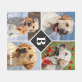 Moderne Fotocollage Huisdier Hond Gepersonaliseerd Fleece Deken (Voorkant (Horizontaal))