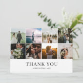 Moderne Fotocollage Huwelijks Dankjewel Bedankkaart (Staand voorkant)