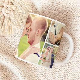Moderne Fotocollage Huwelijksherinnering Koffiemok