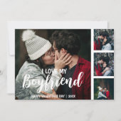 Moderne fotocollage Ik hou van mijn vriend Feestdagenkaart (Voorkant)