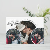 Moderne fotocollage Ik hou van mijn vriend Feestdagenkaart (Staand voorkant)