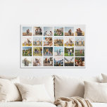 Moderne fotocollage imitatie canvas print<br><div class="desc">Creëer uw eigen gepersonaliseerde foto collage faux canvas print met 24 van uw favoriete foto's.</div>
