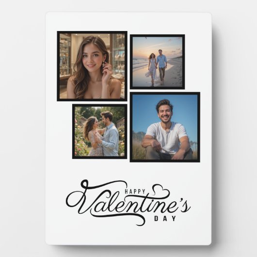Moderne Fotocollage Keepsake Valentijnsdag Gift Fotoplaat (voorkant)