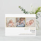 Moderne Fotocollage Kerst Geborteaankondiging Feestdagenkaart (Staand voorkant)