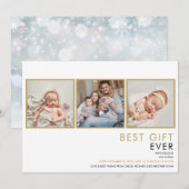 Moderne Fotocollage Kerst Geborteaankondiging Feestdagenkaart (Voorkant / Achterkant)