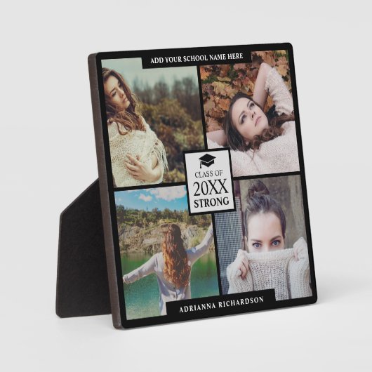 Moderne Fotocollage Klasse van 2025 Sterke Keepsak Fotoplaat (Voorkant)