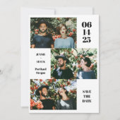 Moderne Fotocollage Layout Leuke Witte Chic Weddin Save The Date (Voorkant)