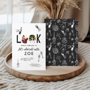 Moderne Fotocollage Leuke Hand-getrokken Verjaarda Kaart