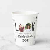 Moderne Fotocollage Leuke Hand-getrokken Verjaarda Papieren Bekers (Achterkant)