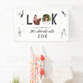 Moderne Fotocollage Leuke Hand-getrokken Verjaarda Spandoek (Insitu)