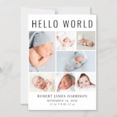 Moderne fotocollage Magnetische geboorte aankondig Magnetische Uitnodiging (Voorkant)