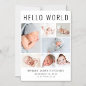 Moderne fotocollage Magnetische geboorte aankondig Uitnodiging (Voorkant)