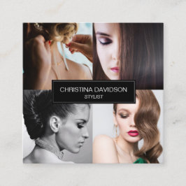 Moderne fotocollage Makeup artistieke stylist Vierkante Visitekaartje