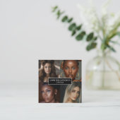 Moderne fotocollage Makeup kunstenaar stylist Squa Vierkante Visitekaartje (Staand voorkant)