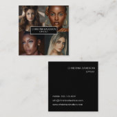 Moderne fotocollage Makeup kunstenaar stylist Squa Vierkante Visitekaartje (Voorkant / Achterkant)