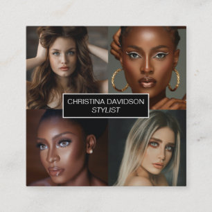 Moderne fotocollage Makeup kunstenaar stylist Squa Vierkante Visitekaartje