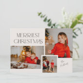 Moderne fotocollage Merriest Christmas Collage Feestdagenkaart (Staand voorkant)