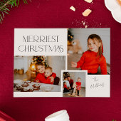 Moderne fotocollage Merriest Christmas Feestdagenkaart