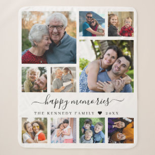 Moderne fotocollage met 10 foto's citaten familien sherpa deken