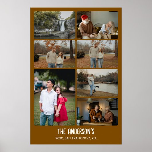 Moderne Fotocollage met Familieverhalen Poster (Voorkant)