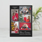 Moderne fotocollage Minimal Black Christmas Feestdagenkaart (Staand voorkant)