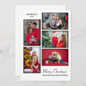 Moderne fotocollage minimale witte kerst feestdagenkaart (Voorkant / Achterkant)