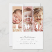 Moderne fotocollage minimalistisch 2e verjaardagsf kaart (Voorkant)