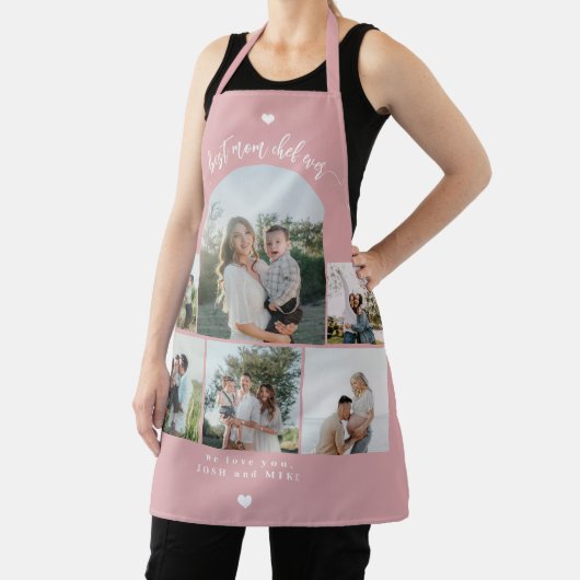 Moderne fotocollage Moederdag roze Schort (Insitu)