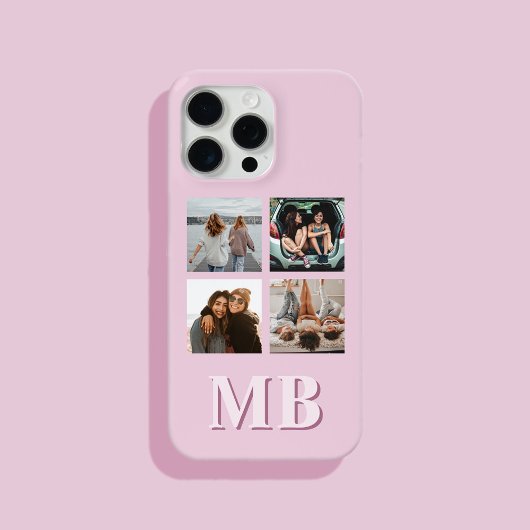 Moderne fotocollage monogram Case-Mate iPhone case