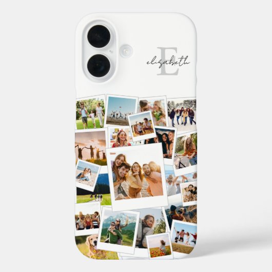 Moderne fotocollage monogram Case-Mate iPhone case (Achterkant)