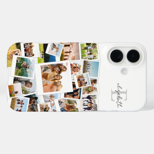 Moderne fotocollage monogram Case-Mate iPhone case (Achterkant (horizontaal))