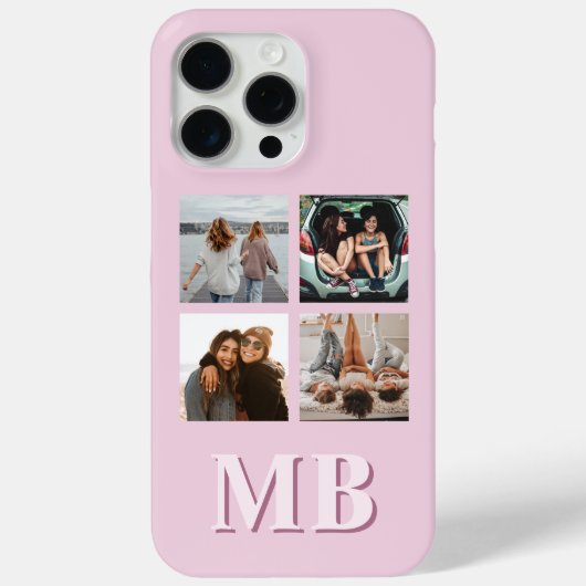 Moderne fotocollage monogram Case-Mate iPhone case (Achterkant)