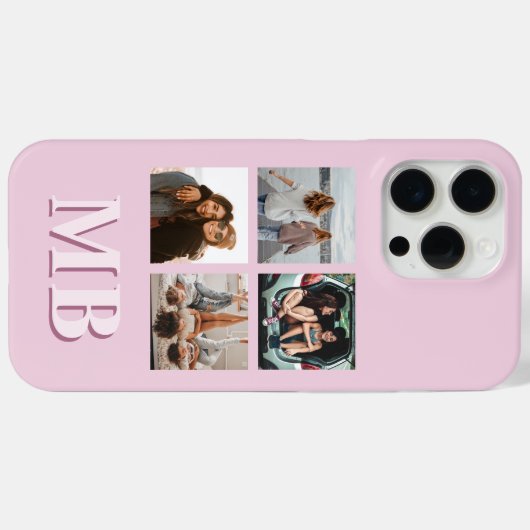 Moderne fotocollage monogram Case-Mate iPhone case (Achterkant (horizontaal))