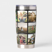 Moderne fotocollage monogram geïsoleerde drinkbeker (Achterkant)