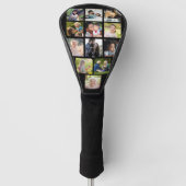 Moderne fotocollage monogram gepersonaliseerde gol golfheadcover (Voorkant)